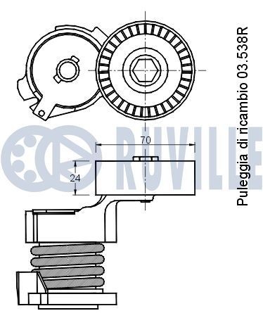 RUVILLE Timing belt tensioner pulley Article number: 55741 cheaply