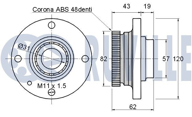 RUVILLE 5544750 Pulley Set, timing belt LT 2.5 SDI 75 PS Diesel 2006