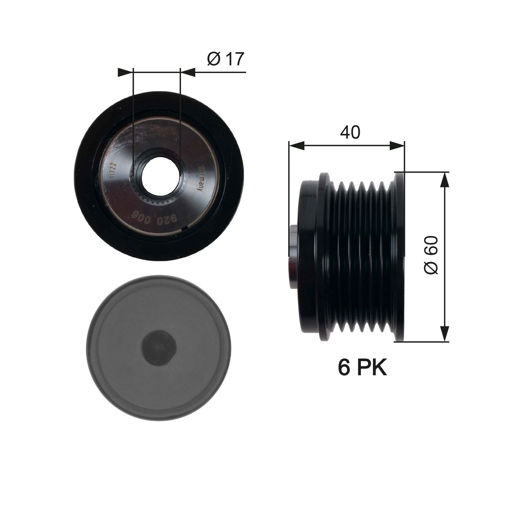 GATES Alternator Freewheel Clutch Article number: OAP7154 cheaply