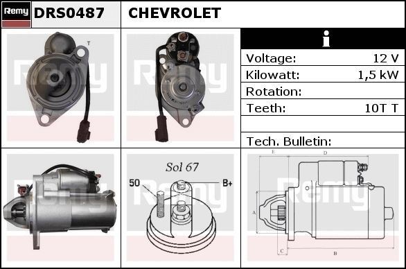 DELCO REMY Starter motor Article number: DRS0487 cheaply