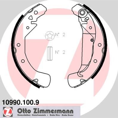 ZIMMERMANN Brake Shoe Set Article number: 10990.100.9 cheaply
