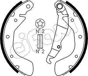 CIFAM Brake Shoe Set Article number: 153-309 cheaply