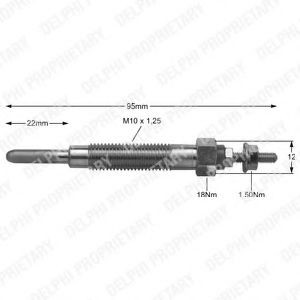 DELPHI Glow plug Article number: HDS232 cheaply