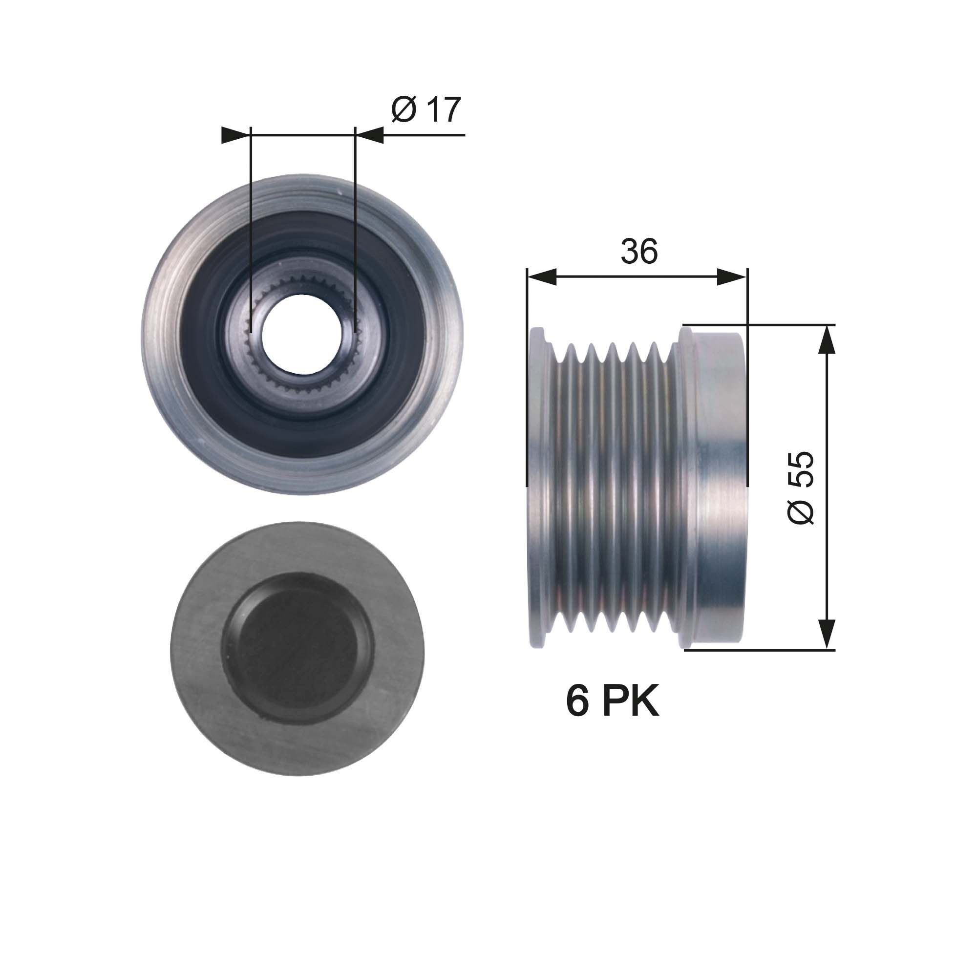 GATES Alternator Freewheel Clutch Article number: OAP7138 cheaply