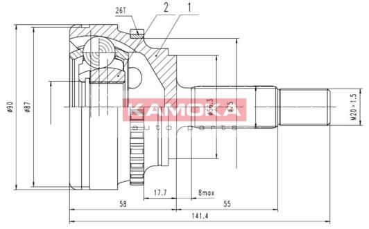 KAMOKA Joint kit, drive shaft Article number: 7182 cheaply