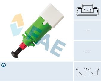 FAE 24894 Switch, clutch control (cruise control) MASTER 2.3 dCi 100 FWD (JV0A, JV0B, JV0G, JV0H) 101 PS Diesel