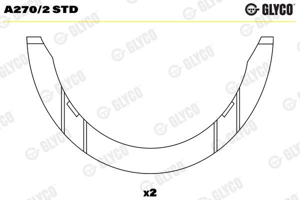 GLYCO A270/2 STD Thrust Washer, crankshaft TRANSIT 2.3 16V RWD (F_B_, F_C_, F_A_) 146 PS Petrol 2006