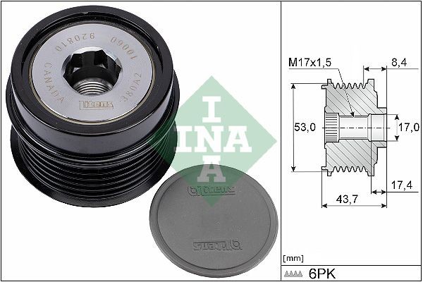 INA Alternator Freewheel Clutch Article number: 535 0281 10 cheaply