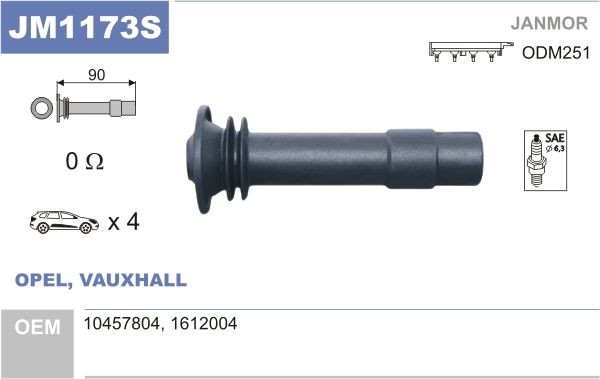 JANMOR Plug, coil Article number: JM1173S cheaply