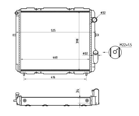 NRF Engine radiator Article number: 507345A cheaply