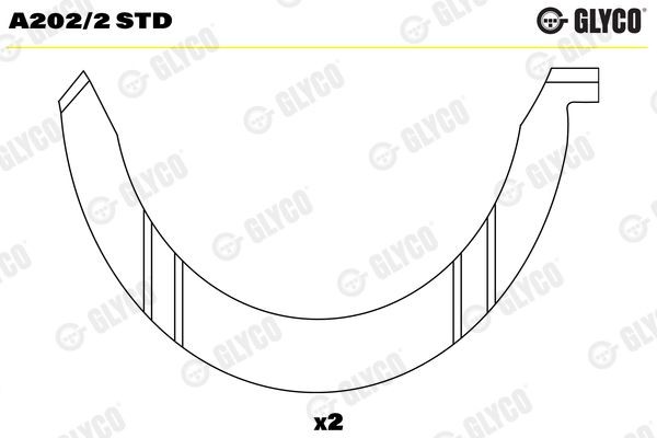 GLYCO A202/2 STD Thrust Washer, crankshaft SAMBA 1.1 (51A611, 51A702) 50 PS Petrol 1987