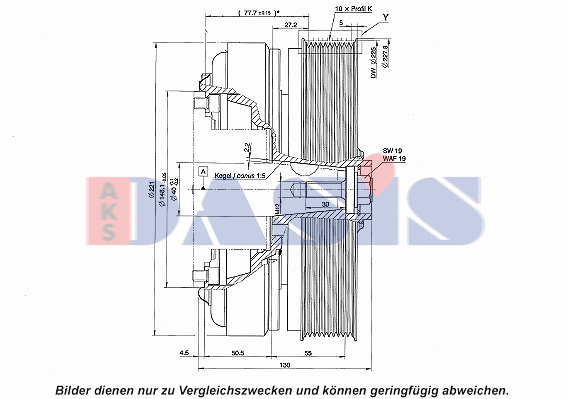 AKS DASIS AC compressor clutch Article number: 851229N cheaply