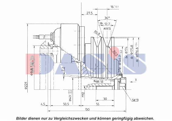 AKS DASIS AC compressor clutch Article number: 851236N cheaply