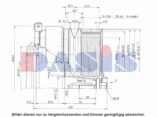 AKS DASIS AC compressor clutch Article number: 851239N cheaply
