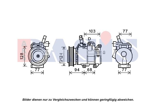 AKS DASIS Air conditioning compressor Article number: 852813N cheaply