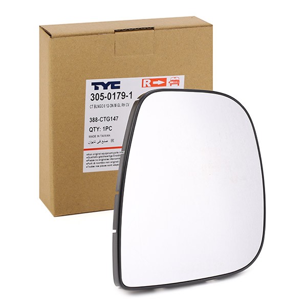 TYC Mirror Glass, outside mirror Article number: 305-0179-1 cheaply