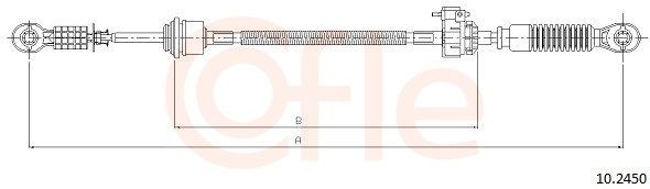 COFLE 10.2450 Cable, manual transmission TRANSIT 2.4 DI 90 PS Diesel 2006