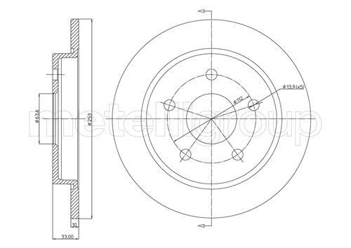 METELLI Brake disc Article number: 23-0121 cheaply
