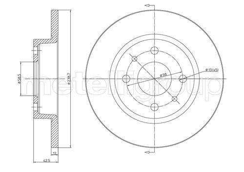 METELLI Brake disc Article number: 23-0205 cheaply