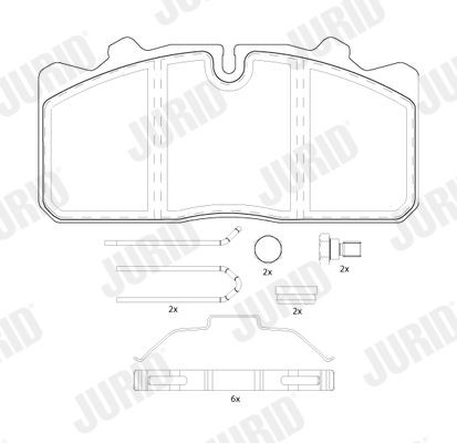 JURID Brake pad set Article number: 2908809560 cheaply