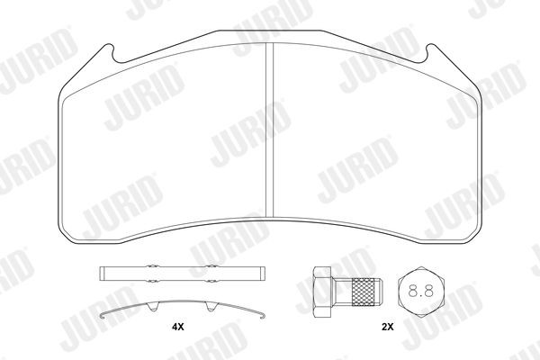 JURID Brake pad set Article number: 2913609560 cheaply