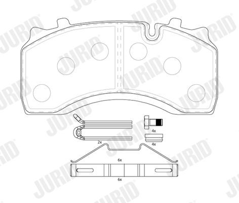 JURID Brake pad set Article number: 2914209569 cheaply