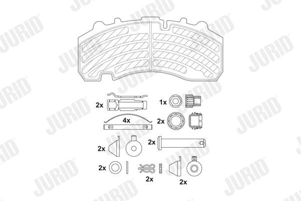 JURID Brake pad set Article number: 2916705390 cheaply