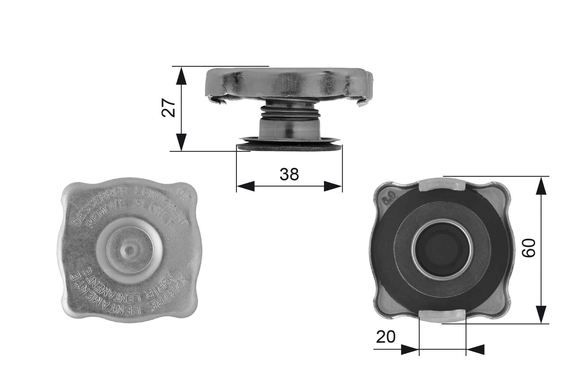 GATES Radiator cap Article number: RC129 cheaply