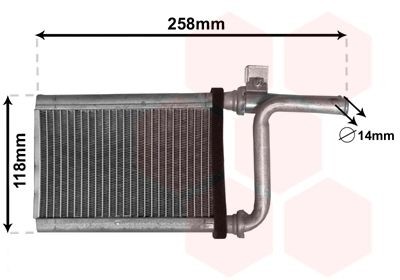 VAN WEZEL Heater matrix Article number: 32006254 cheaply