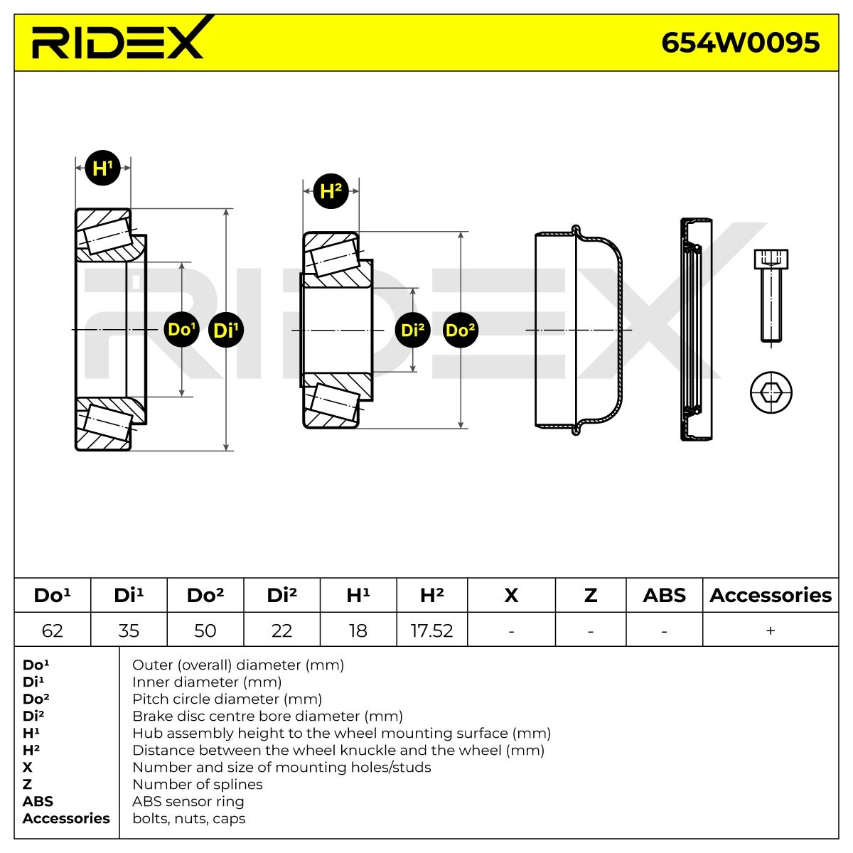RIDEX Rattalaagrikomplekt Artikli number: 654W0095 soodsalt