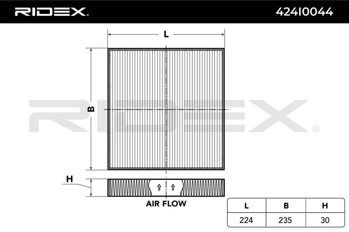 RIDEX Pollen filter Article number: 424I0044 cheaply