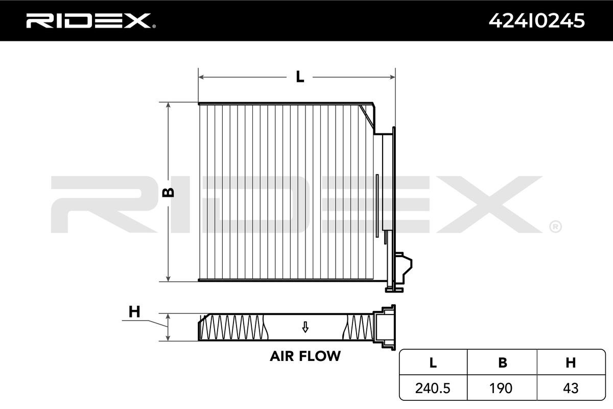 RIDEX Pollen filter Article number: 424I0245 cheaply