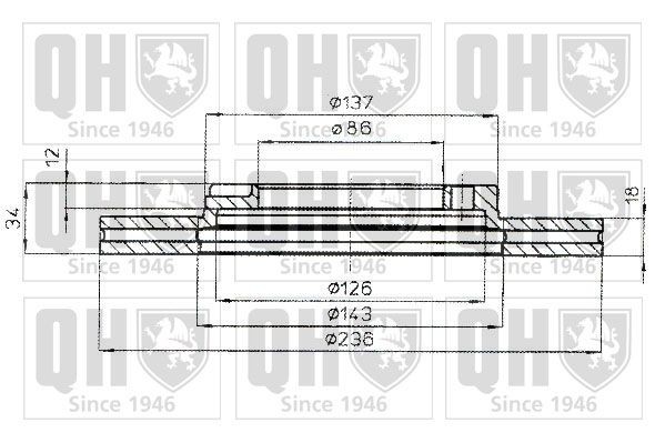 QUINTON HAZELL Brake disc Article number: BDC4793 cheaply