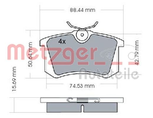 METZGER Brake pad set Article number: 1170022 cheaply