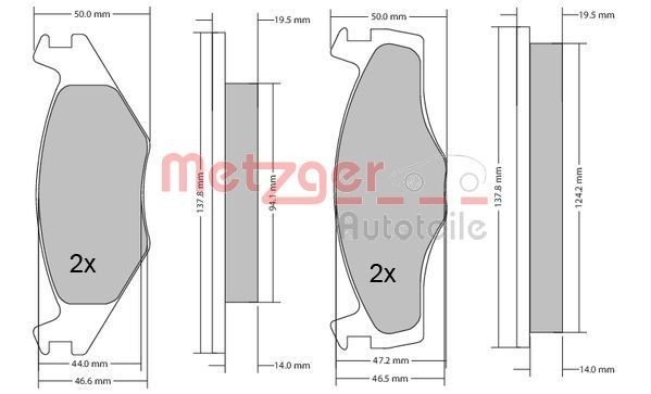 METZGER Brake pad set Article number: 1170033 cheaply