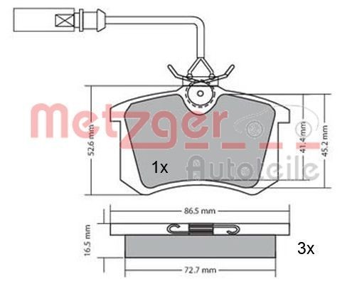 METZGER Brake pad set Article number: 1170054 cheaply