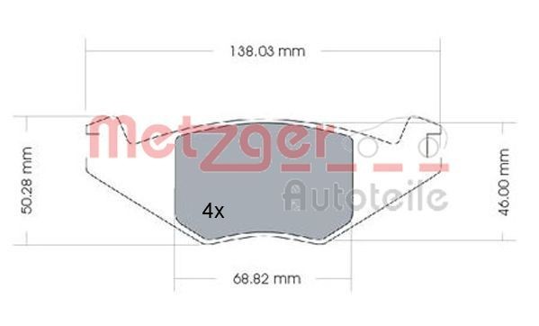 METZGER Brake pad set Article number: 1170257 cheaply