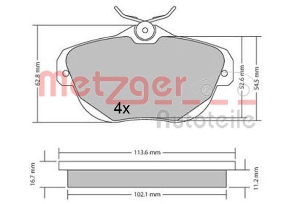 METZGER Piduriklotsid Artikli number: 1170653 soodsalt