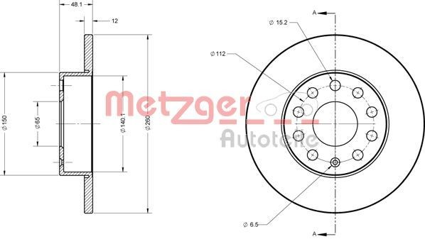 METZGER Brake disc Article number: 6110030 cheaply
