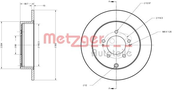 METZGER Brake disc Article number: 6110197 cheaply