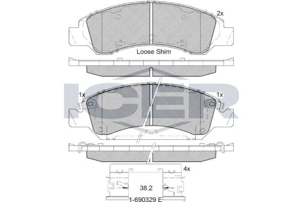 ICER Brake pad set Article number: 182137 cheaply