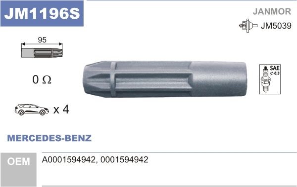 JANMOR Plug, coil Article number: JM1196S cheaply