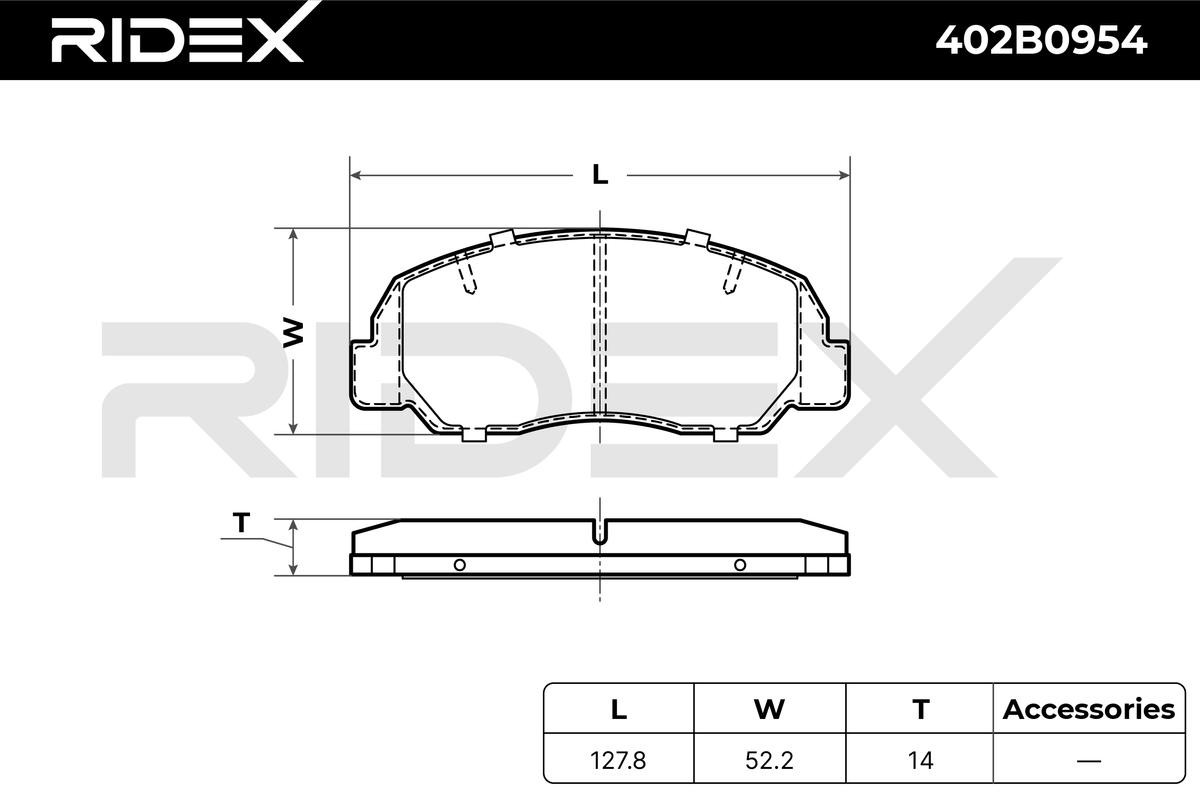 RIDEX Piduriklotsid Artikli number: 402B0954 soodsalt