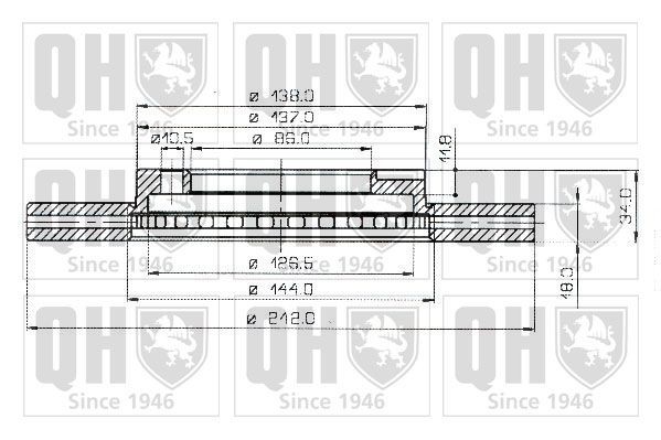 QUINTON HAZELL Brake disc Article number: BDC3599 cheaply