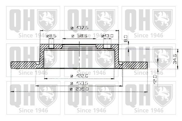 QUINTON HAZELL Brake disc Article number: BDC3653 cheaply