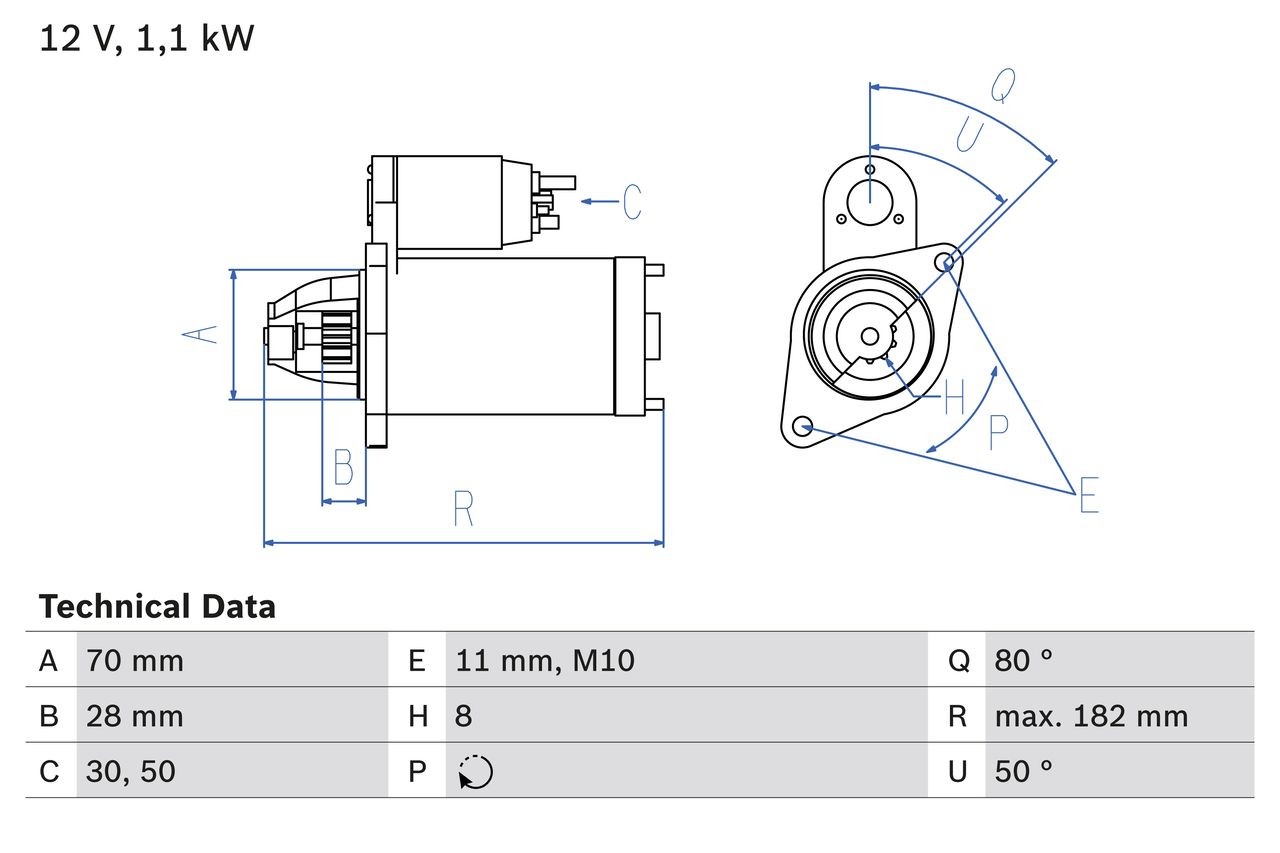 BOSCH Starter motor Article number: 0 986 025 760 cheaply