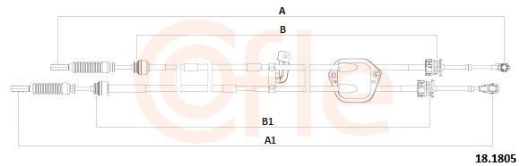 COFLE 18.1805 Kabel, girmekanisme YARIS 1.4 D-4D (NLP20_, NLP22_) 75 HK Diesel 2005