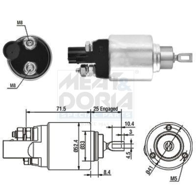 MEAT & DORIA Starter solenoid Article number: 46132 cheaply
