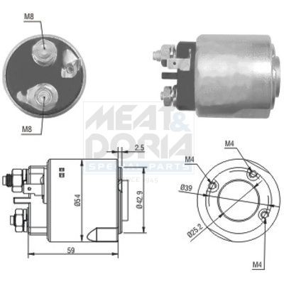 MEAT & DORIA Starter solenoid Article number: 46160 cheaply