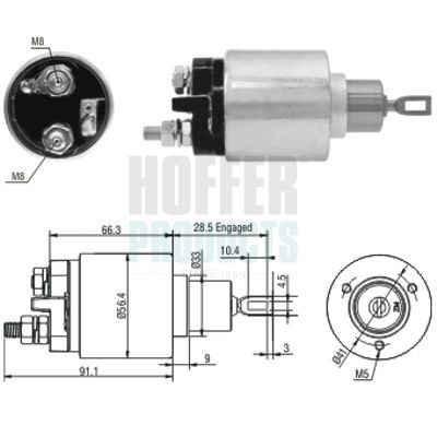 HOFFER Starter solenoid Article number: 6646033 cheaply